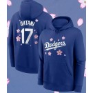 Men's Los Angeles Dodgers #17 Shohei Ohtani Blue 2025 Tokyo Series Performance Pullover Hoodie