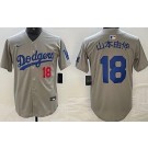 Men's Los Angeles Dodgers #18 Yoshinobu Yamamoto Gray Japanese Limited Jersey