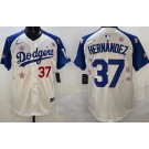 Men's Los Angeles Dodgers #37 Teoscar Hernandez White Blue 2025 Tokyo Series Limited Jersey