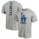 Men's Los Angeles Dodgers #50 Mookie Betts Gray 2020 World Series Champions T Shirt 1077