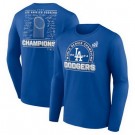 Men's Los Angeles Dodgers Blue 2024 World Series Champions Long Sleeve T Shirt 250313