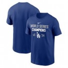 Men's Los Angeles Dodgers Blue 2024 World Series Champions T Shirt 250323