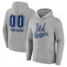 Men's Los Angeles Dodgers Custom Gray Pullover Hoodie 250210