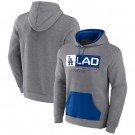 Men's Los Angeles Dodgers Gray Iconic Steppin Up Fleece Pullover Hoodie
