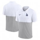 Men's Los Angeles Dodgers White Gray Patchwork Polo