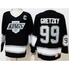 Men's Los Angeles Kings #99 Wayne Gretzky Black Throwback Jersey