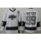 Men's Los Angeles Kings #99 Wayne Gretzky White Silver Throwback Jersey