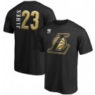 Men's Los Angeles Lakers #23 LeBron James Black 2020 Champions Printed T Shirt 201075