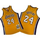 Men's Los Angeles Lakers #24 Kobe Bryant Yellow 2008 Throwback Swingman Jersey