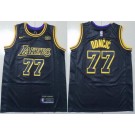 Men's Los Angeles Lakers #77 Luka Doncic Black City Sponsor Swingman Jersey
