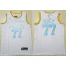 Men's Los Angeles Lakers #77 Luka Doncic White Classic Sponsor Swingman Jersey