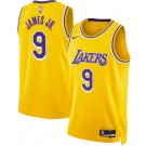Men's Los Angeles Lakers #9 Bronny James Yellow Heat Press Jersey