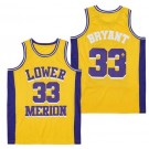 Men's Lower Merion High School #33 Kobe Bryant Yellow Basketball Jersey