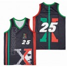 Men's Malcolm X #25 Power Black Basketball Jersey