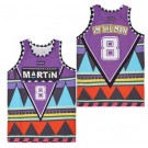 Men's Martin Imma #8 Im The Man Tribal Satin Purple Basketball Jersey