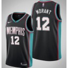 Men's Memphis Grizzlies #12 Ja Morant Black Classic Icon Hot Press Jersey