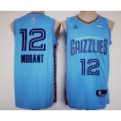 Men's Memphis Grizzlies #12 Ja Morant Light Blue Statement Icon Sponsor Swingman Jersey
