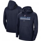 Men's Memphis Grizzlies Navy Spotlight On Court Practice Performance Pullover Hoodie