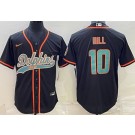 Men's Miami Dolphins #10 Tyreek Hill Limtied Black Baseball Jersey