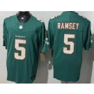 Men's Miami Dolphins #5 Jalen Ramsey Limited Aqua FUSE Vapor Jersey