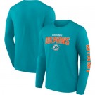 Men's Miami Dolphins Aqua Go the Distance Long Sleeve T Shirt