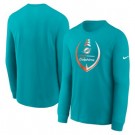 Men's Miami Dolphins Aqua Icon Legend Logo Performance Long Sleeve T Shirt