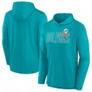 Men's Miami Dolphins Aqua Lightweight Performance Hooded Long Sleeve T Shirt