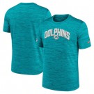 Men's Miami Dolphins Aqua Sideline Velocity Athletic Stack Performance T Shirt