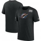 Men's Miami Dolphins Black Crucial Catch Sideline Performance T Shirt 400