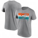 Men's Miami Dolphins Gray Square Off Tri Blend T Shirt