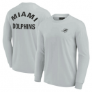 Men's Miami Dolphins Gray Super Soft Long Sleeve T Shirt