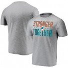 Men's Miami Dolphins Heather Charcoal Stronger Together Printed T-Shirt 0730