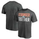 Men's Miami Dolphins Heather Charcoal Stronger Together Printed T-Shirt 0750