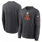 Men's Miami Dolphins Navy Team Slogan Long Sleeve T Shirt