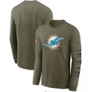 Men's Miami Dolphins Olive 2022 Salute To Service Long Sleeve T Shirt