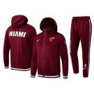 Men's Miami Heat Red 75th Performance Showtime Full Zip Hoodie Jacket Pants Sets