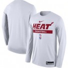 Men's Miami Heat White 2022 Legend On Court Practice Performance Long Sleeve T Shirt