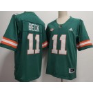 Men's Miami Hurricanes #11 Carson Beck Green College Football Jersey