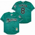 Men's Miami Marlins #8 Andre Dawson Green Mesh Throwback Jersey