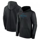 Men's Miami Marlins Black Authentic Collection City Connect Practice Performance Pullover Hoodie