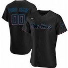 Men's Miami Marlins Customized Black Authentic Jersey