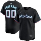 Men's Miami Marlins Customized Black Limited Jersey