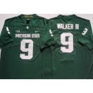 Men's Michigan State Spartans #9 Kenneth Walker III Green College Football Jersey