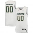 Men's Michigan State Spartans Customized White College Basketball Jersey