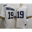 Men's Michigan Wolverines #19 Bryce Underwood White College Football Jersey