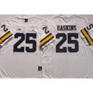 Men's Michigan Wolverines #25 Hassan Haskins White College Football Jersey