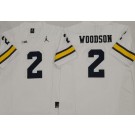 Men's Michigan Wolverines #2 Charles Woodson Limited White FUSE College Football Jersey