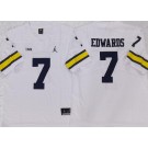 Men's Michigan Wolverines #7 Donovan Edwards White College Football Jersey