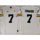Men's Michigan Wolverines #7 Donovan Edwards White FUSE College Football Jersey