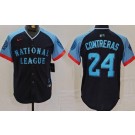 Men's Milwaukee Brewers #24 William Contreras Navy 2024 All Star Limited Jersey